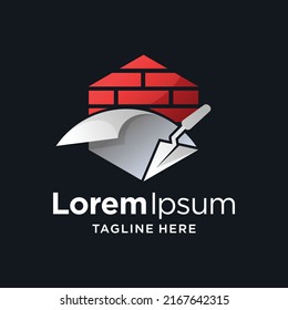 Plastering layer logo design template