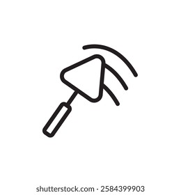 Plastering process icon black and white vector outline sign