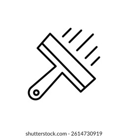 Plastering process icon black and white vector sign