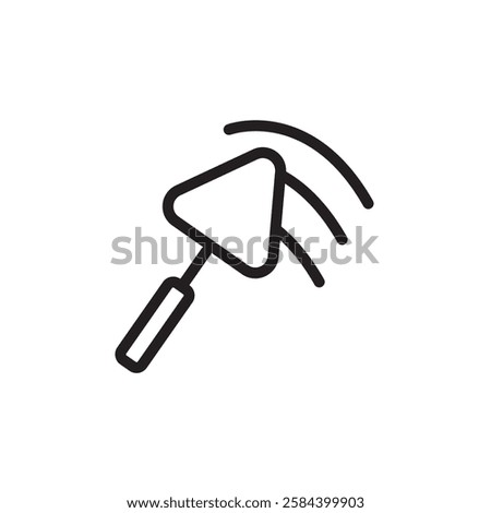 Plastering process icon black and white vector outline sign