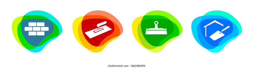 Plastering service buttons set in vector quality.