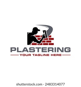 Plastering template logo design. illustration