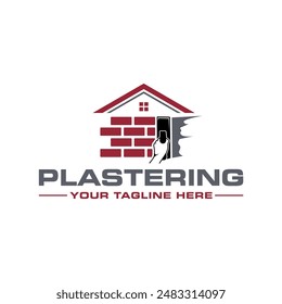 Verputzen Vorlage Logo Design. Illustration des Kelle Gips Service