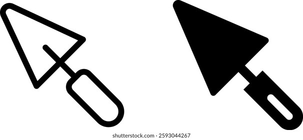 "Plastering Trowel Icon Design Symbol Set for Construction and Masonry"
