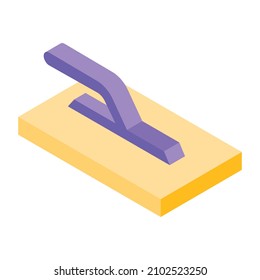 Icono modificable isométrico de la pala de estanqueidad, 

