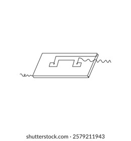 plastering trowel line icon in continuous line style. line art, one continuous line, simple, hand drawn and sketch concept. for icons, symbols, signs or logos