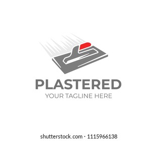 Plastering trowel logo template. Plasterer tool vector design. Plaster work logo 
