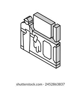 plastering and wall boarding isometric icon vector. plastering and wall boarding sign. isolated symbol illustration