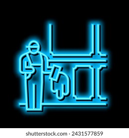 plastering and wall boarding neon light sign vector. plastering and wall boarding illustration