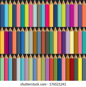 Plastic 3D colorful crayon background.