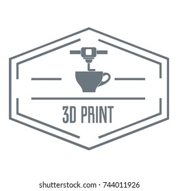 Plastic 3d printing logo. Simple illustration of plastic 3d printing vector logo for web