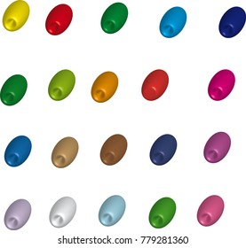 plastic 3D toy design element color sign set vector