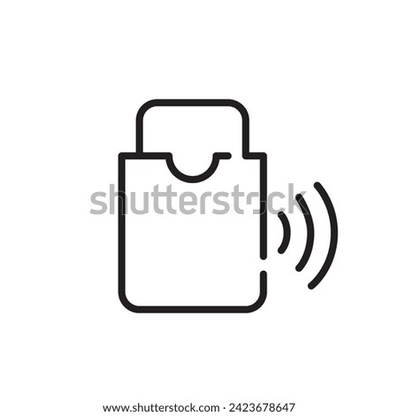 Plastic access card in wallet. RFID technology hotel room lock. Pixel perfect icon