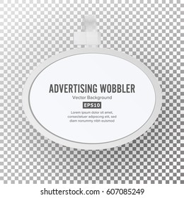 Plastic Advertising Wobbler Vector. 