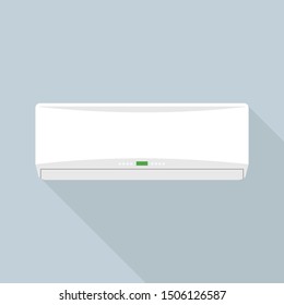 Plastic air conditioner icon. Flat illustration of plastic air conditioner vector icon for web design