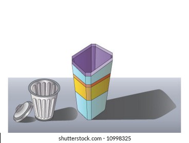 Plastic and aluminum trash cans
