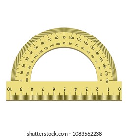 Plastic angle ruler icon. Realistic illustration of plastic angle ruler vector icon for web design isolated on white background