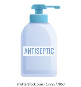 Plastic antiseptic bottle icon. Cartoon of plastic antiseptic bottle vector icon for web design isolated on white background