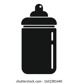 Plastische Babyflasche Symbol. Einfache Illustration der Babyflasche Vektorillustration für Webdesign einzeln auf weißem Hintergrund