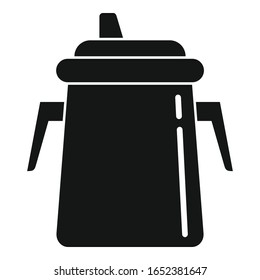 Plastic baby bottle icon. Simple illustration of plastic baby bottle vector icon for web design isolated on white background