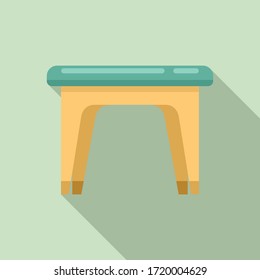 Plastic backless chair icon. Flat illustration of plastic backless chair vector icon for web design