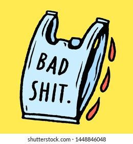Plastic is Bad Old School Tattoo Vector