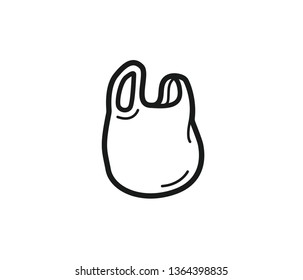 Plastic bag black icon