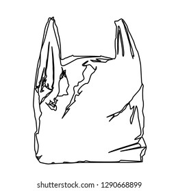 plastic bag contour vector illustration isolated