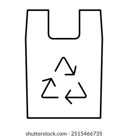 Plastic Bag Editable Line Icons. Green Technology, Net Zero, Carbon Neutral and Environmental Sustainability Concept in Minimal Style. Thin Outline Icons Collection
