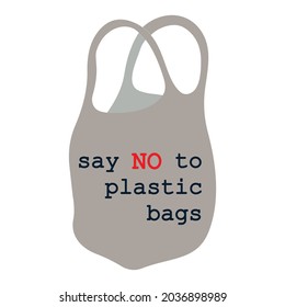 Plastic bag. Environmental protection concept. Flat vector illustration isolated on white background.