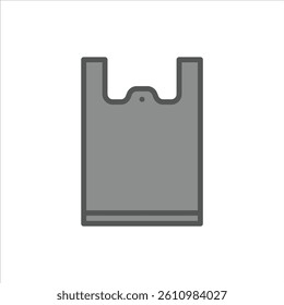 plastic bag filled outline icon. plastic bag color line illustration.