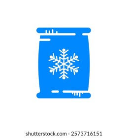 plastic bag with frozen food - vector icon