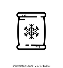 plastic bag with frozen food - vector icon