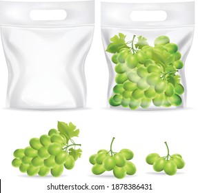 Plastic bag for grape.illustration vector
