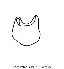 plastic bag hand drawn in doodle style. Element for logo