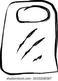 plastic bag icon in doodle style
