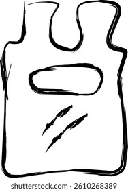 plastic bag icon in doodle style