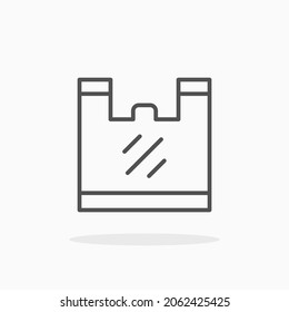 Icono de Bolsa de plástico. Estroque editable y píxel perfecto. Estilo de esquema. Ilustración vectorial. Disfruta de este icono para tu proyecto.