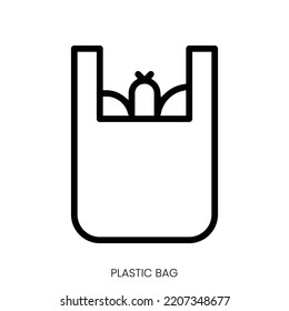 plastic bag icon. Line Art Style Design Isolated On White Background