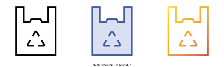 plastic bag icon. Linear, Blue Fill and Gradient Style Design Isolated On White Background