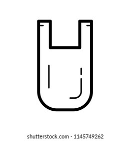 Plastic bag icon. Stroke outline style. Line vector. Isolate on white background.