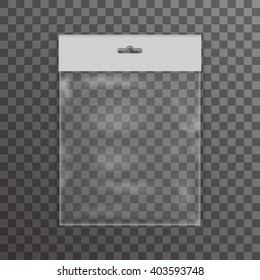 Plastic Bag Icon Transparent Reality Background Vector Illustration