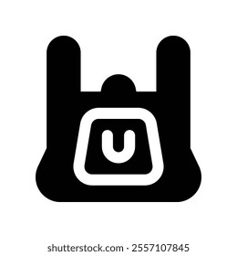 plastic bag icon. vector glyph icon for your website, mobile, presentation, and logo design.