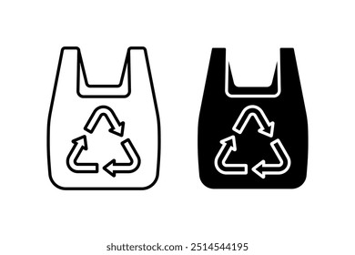 Plastic bag icon vector set. Polythene package symbol