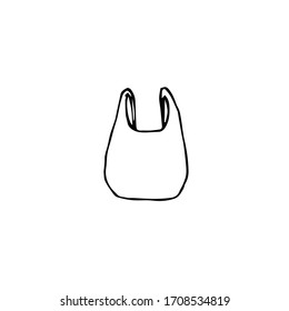 Bolsa de plástico aislada sobre fondo blanco. Pasos vectoriales10