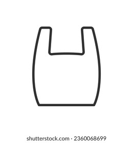 Plastic bag, linear icon. Line with editable stroke