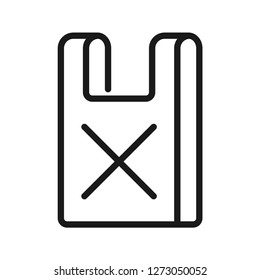 Plastic bag not use icon. Simple line icon. Isolate on white background. Vector.