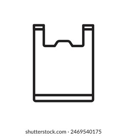 Plastic Bag Outline Icon Vector Illustration