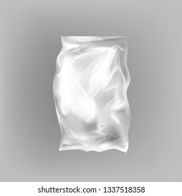 Plastic bag pack. 3d plastic bag. realistic illustration. isolated vector. template for insert print design your print