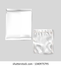 Plastic bag pack. 3d plastic bag. realistic illustration. isolated vector. template for insert print design your print
